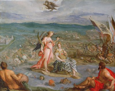 Allegorie van de Turkse Oorlogen: De Slag bij Sissek 1593 door Hans von Aachen